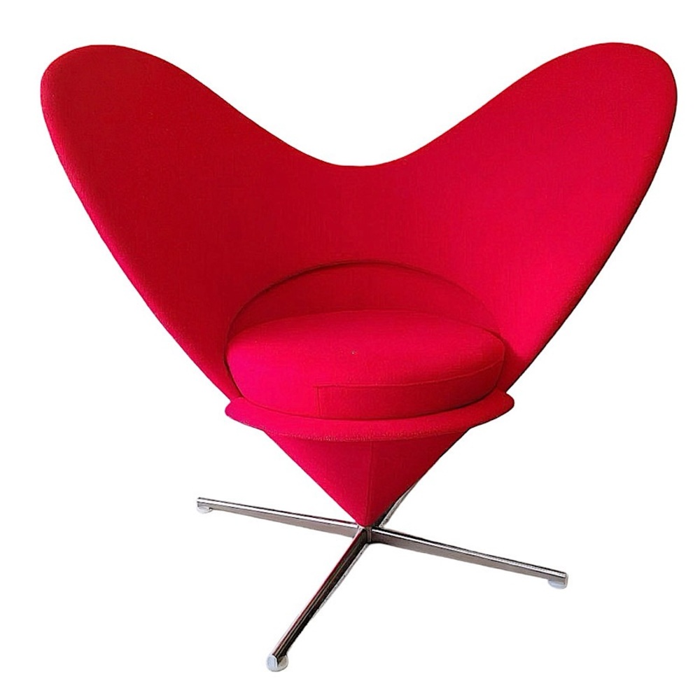 Authentic Vitra Vernor Panton Reissue Red Maharem Fabric Heart Cone Chair